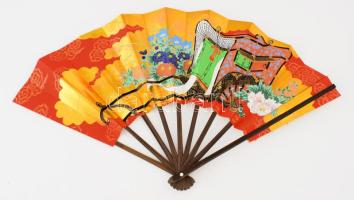 2002 Korea-Japán rendezésű labdarúgó világbajnokság szuvenír legyezője, díszdobozban, h: 23 cm