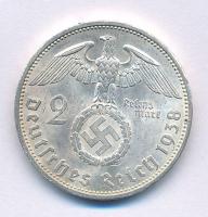 Német Harmadik Birodalom 1938A 5M Ag "Hindenburg" T:XF German Third Reich 1938A 5 Reichsmark Ag "Hindenburg" C:XF Krause KM#94