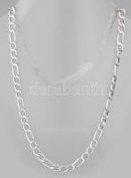 Ezüst (Ag) nagyméretű figaro nyaklánc, h: 56 cm, jelzett, nettó 14,9g