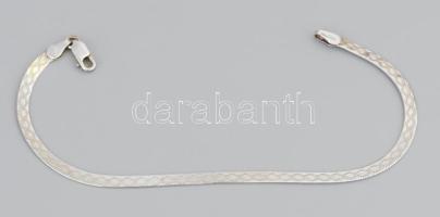 Ezüst (Ag) lapos kígyó karkötő, h: 19 cm, jelzett, nettó 2,9g