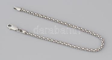 Ezüst (Ag) áttört hengeres karkötő, jelzett, h: 19,5 cm, nettó 3,2g