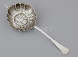 Ezüst (Ag) teaszűrő, jelzett, h: 21 cm, nettó 102g