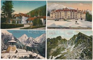 Tátra, Magas-Tátra, Vysoké Tatry; - 4 db RÉGI képeslap, vegyes minőségben / 4 pre-1945 postcards from the High Tatras, in mixed quality