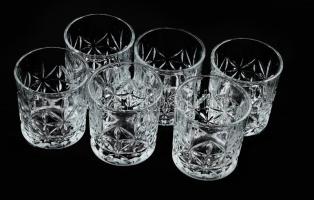 Whiskey pohár garnitúra, 6 darab, hibátlan, m: 8 cm