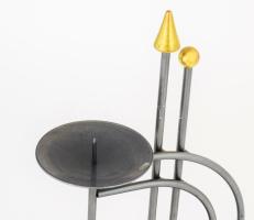 Art deco stílusú gyertyatartó, fém, m: 30 cm