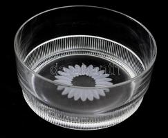 Ólomkristály asztalközép kínáló, jelzés nélkül, d: 28,5 cm