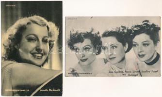 2 db RÉGI Corso mozis reklámlap nyomtatványként elküldve Jeannette MacDonald és Joan Crawford és partnerei fotójával 1940-ből