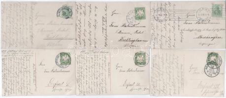 6 db RÉGI fotós képeslap: évődés, szerelmespárok, egy levelezésből 1908-9-ből