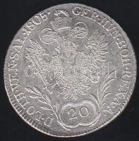 Ausztria/magyar verdejel 1805E 20Kr Ag II.Ferenc T:2/3+