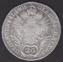Ausztria/magyar verdejel 1805E 20Kr Ag II.Ferenc T:2/3