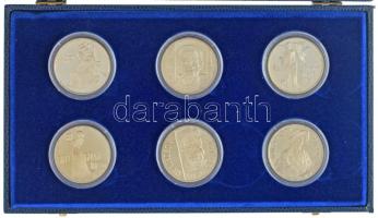 1976-1977. 200Ft Ag (6xklf) "Magyar festők I.,II. / Derkovits, Szinyei, Munkácsy, Mányoki, Rippl-Rónai, Csontváry" sor dísztokban T:UNC,AU (PP) Adamo EM49, EM50, EM51, EM52, EM53, EM54