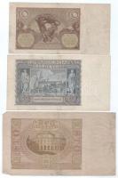 Lengyelország / Német megszállás 1940. 10Zl + 20Zl + 100Zl T:F, VG szakadások, kis ragasztás
Poland...