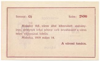 Miskolc 1919. május 14. 20K "G 2890" T:AU
Adamo MIS-7.4