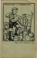 1924 SOLO Magyar Jövő Dalosverseny. Humoros zenei grafikai művészlap. Magyar Jövő Levelezőlapok 14. ...