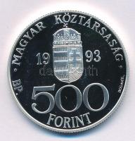 1993. 500Ft Ag "Integráció az EU-ba - ECU" tanúsítvánnyal T:PP Adamo EME34