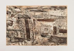 Magyar Mónika (1971-): "Szöget ütött a fejembe", 2005. Rézkarc, papír, jelzett, művészpéldány EA I/VII. számozással. 20x30 cm