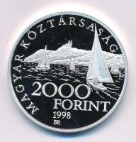 1998. 2000Ft Ag "Régi balatoni hajók II - Phoenix" kapszulában, tanúsítvánnyal T:PP Adamo EM155