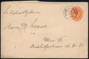 1895 5kr díjjegyes boríték "FERTŐ-SZ-MIKLÓS" - "WIEN"