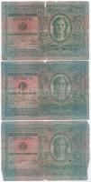 1915. 10K egyik oldal német, másik oldal magyar + Ausztria 1919(1912) 100K (3x) mindkét oldal német ...
