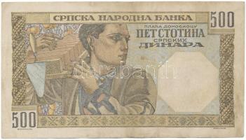 Szerbia / Német megszállás 1941. 500D "O.1083 917" T:F, szép papír, folt
Serbia / German ...