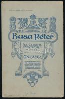 cca 1910-1915 Gyermekpár, kabinetfotó Basa Péter ungvári (Kárpátalja) műterméből, 16,5x10,5 cm (Ritk...