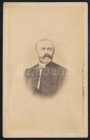 cca 1865 Szakállas férfi portréja. Vizitkártya Stockmann és Dreschner aradi műterméből, 10x6,5 cm
