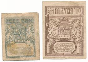 Románia 1917. 10b + 25b "Pénzügyminisztérium" T:F, egyiken ragasztó a hátlapon
Romania 19...