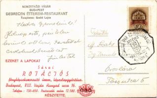 1941 Budapest XIV. Nemzetközi Vásár, Szabó Lajos Debrecen étterem pavilonja és reklámja, Dreher sörö...