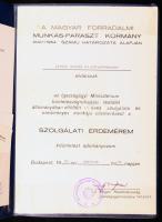 ca 1970 5-6 db szocreál kitüntetés adományozó oklevél haza szolgálatáért, tanácsi munkáért, szolgála...