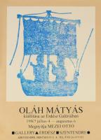 1996 Oláh Mátyás kiállítása, Szentendre, Erdész Galéria, plakát, papír, átragasztott dátum kissé szakadt, 59x42,5 cm