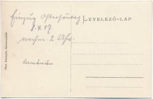 1917 Szászorbó, Urwegen, Garbova Saseasca; látkép, templom. Phot. Krempels / general view, church