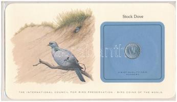 1973. 10f Al "Vadgalamb" angol nyelvű "Világ madaras pénzérméi" díszlapon T:UNC,AU Hungary 1973. 10 Fillér Al "Stock Dove" on a decorative "Bird Coins of the World" sheet C:UNC,AU