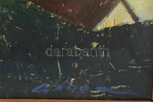 Gádor Emil (1911-1998): Zsámbék (romtemplom). Olaj, farost, jelezve jobbra lent. Fakeretben, 60×80 c...