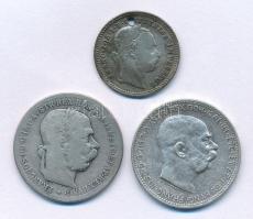 Ausztria 1872. 10kr Ag "Ferenc József" + 1894-1912. 1K Ag "Ferenc József" (2xklf...