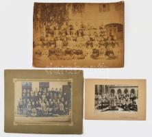 cca 1900-1940 Iskolai csoportképek, 3 db, változó méretben és állapotban, 26x35,5 cm-ig