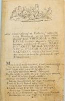 Mátyási József: '-- verseinek folytatása. Második darab.    Vátzon, 1798. Maramarosi Gottlieb Antal ny. 386+(2)p.Az első darab 1794-ben jelent meg. A szerző a magyar irodalmi népiesség egyik első képviselője, gróf galántai Fekete János titkára volt.Modern műbőr kötésben, címlap és az utolsó két lap hiányzik.