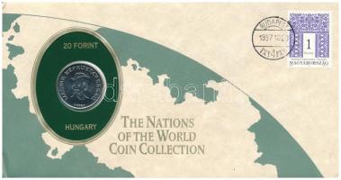 Magyarország 1985. 20Ft felbélyegzett "The Nations of the World Coin Collection" borítékban T:UNC