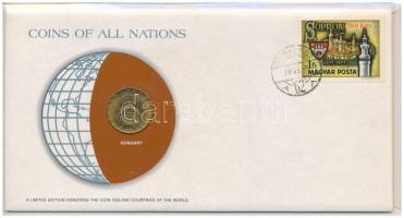 1978. 2Ft sárgaréz "Nemzetek pénzérméi" felbélyegzett borítékban, bélyegzéssel T:UNC Hungary 1978. 2 Forint brass "Coins of all Nations" in envelope with stamp, cancellation C:UNC