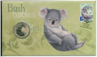 Ausztrália 2011. 1$ Al-bronz "Ausztrál Koala" felbélyegzett borítékban T:UNC Australia 2011. 1 Dollar Al-bronze "Australian Koala - Bush babies" in envelope with stamp and cancellation C:UNC