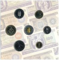 2006. 1Ft-100Ft (7xklf) forgalmi sor szettben + 1946. 1Ft Ag "Hatvanéves a Forint" utánver...