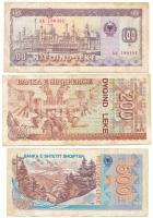 Albánia 1991. 100L "AA 190481" + 500L "BE 485256" + 1994. 200L "CH054515&qu...