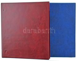 Két darab kisalakú, négygyűrűs berakó bankjegyek számára, egyenként 25db kettes osztású berakólappal (albumonként 100-100 férőhellyel), közel újszerű állapotban