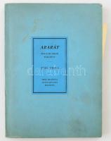 Ararát. Magyar zsidó évkönyv az 1943. évre. Szerk.: Komlós Aladár. Bp., 1943, Országos Izr. Leányárvaház (Hungária-ny.), 157+(2) p.+ 4 (kétoldalas) t. Kiadói papírkötés, jó állapotban