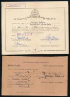 1956-1969 Diósgyőr, a Lenin Kohászati Művek által kiállított 2 db igazolvány, mindkettő Kutasi György névre