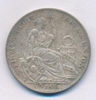 Peru 1934. 1S Ag T:XF Peru 1934. 1 Sol Ag C:XF Krause KM#218.2