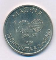 1985. 100Ft alpakka "Labdarúgó Világbajnokság 1986. - Mexikó térkép" kapszulában T:BU