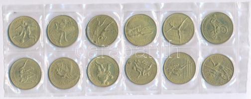 Belgium 1981. "50 Olimpia" sárgarézzel bevont acél emlékérmek (12xklf) lezárt fóliatokban ...