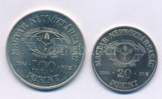 1984. 20Ft Cu-Ni "FAO - Védd az erdőt" + 100Ft Cu-Ni "FAO - Ha kivágod, ültess is" T:BU Adamo EM80, EM81