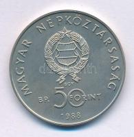 1988. 50Ft Cu-Ni "Világ Vadvédelmi Alap - Kékvércse" T:UNC Adamo EM101