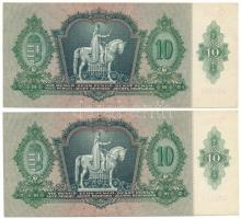 1936. 10P (2x) csillagos sorozatszám, mind "*B 288 097444 - *B 288 097445" T:AU
Adamo P9